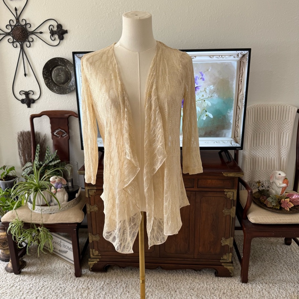Cali And York Lace Crochet Cardigan Sweater Size Petite Small